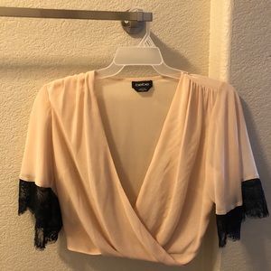 Bebe crop chiffon top